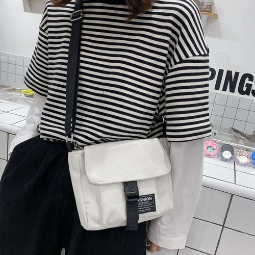 Women Cute Solid Color Shopping Bag Messenger Bag Canvas Shoulder Bag - Picture 12 of 12