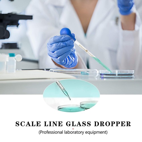5/10ml Glass Pipette Graduated Pipettes Dropper With Big Rubber Cap For Liquid - Picture 2 of 15