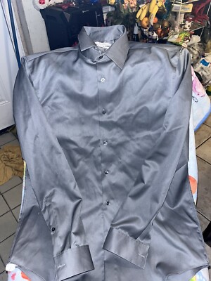 Calvin Klein Steel Slim Fit Solid Dress Shirt - Size 32/33 (15 1/2) | eBay