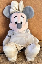 Disney Stuffed Minnie Mouse Wedding Bride 13" -white dress-veil-bow-shoes Plush