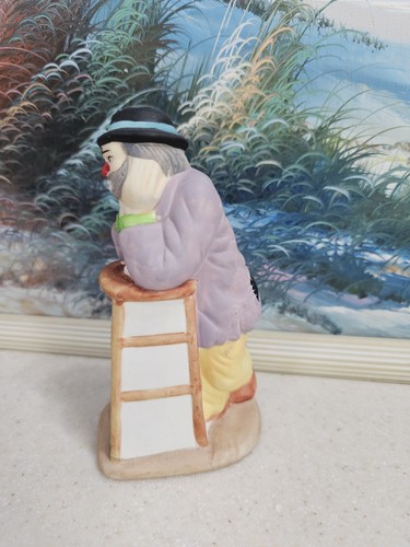 Flambro Emmett Kelly Jr Kollektion ruht auf einem Hocker Clown Flambro - Bild 2 von 6
