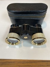 Theater or Opera Glasses: Antique beautul mother of Pearl Black Brass Trim