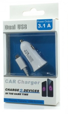 DUAL USB CAR CHARGER ADAPTER FOR LG ARISTO, FORTUNE, REBEL 2,PHOENIX 3,K8  2017