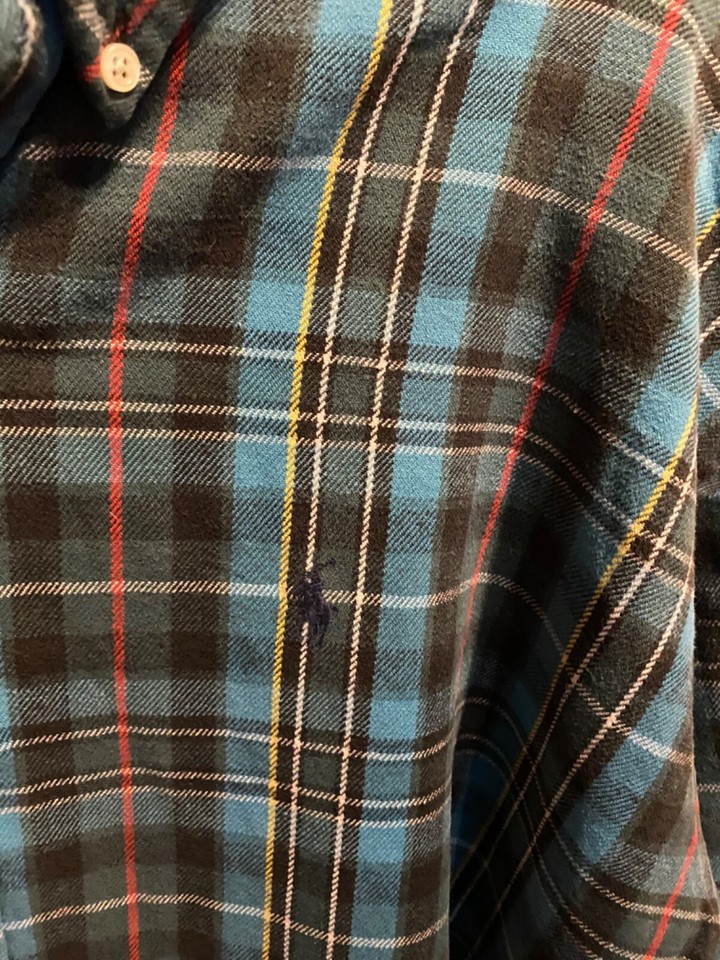 Ralph Lauren Polo Button Down Flannel Shirt Mens XL plaid eBay