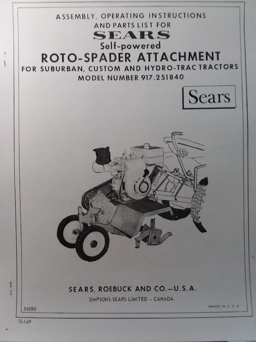 Sears Garden Tractor Tiller Attachment Fasci Garden