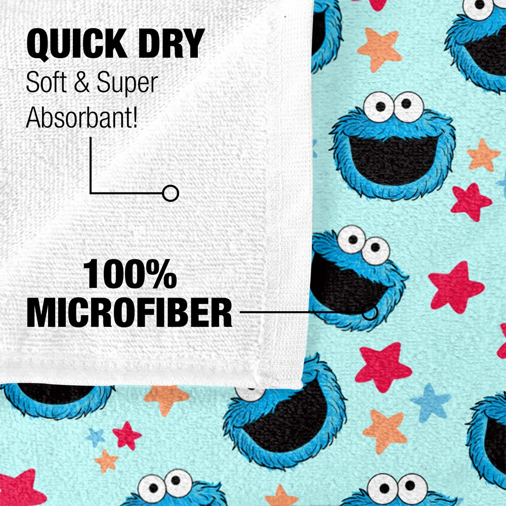 Sesame Street Cookie Pattern Officially Licensed Beach Towel 30"x60"