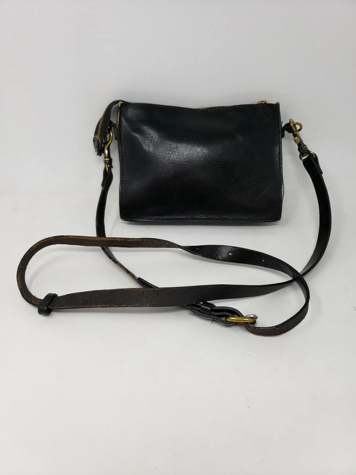 Bolso Bandolera Cartera Kelsi Dagger Brooklyn Cuero Negro Envejecido Foto 2 de 4