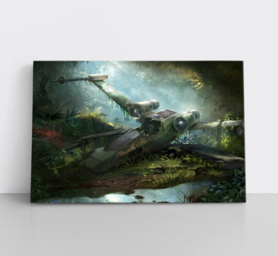 BAIT x STAR WARS David キャンバスアート Star Wars Dagobah Swamp X-Wing Starfighter Wall Art Print on