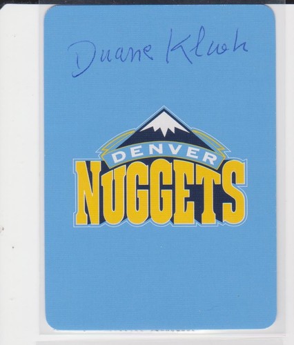 DUANE KLUEH DENVER NUGGETS 1949-50 INDIANA ST AUTOGRAPHED PLAYING CARD DECEASED