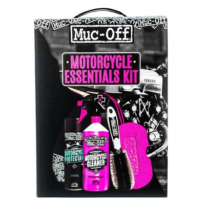 Muc Off Essentials Motorrad Reinigung Kit Schutzspray Nanotech Reiniger Schwamm 