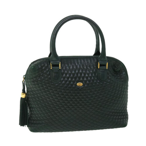 BALLY Hand Bag Leather Green Auth yb354 - Afbeelding 1 van 23