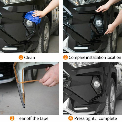 For Toyota Rav4 19-25 Front Fog Light Trim Frame Accessories Carbon Fiber Style - Picture 6 of 6