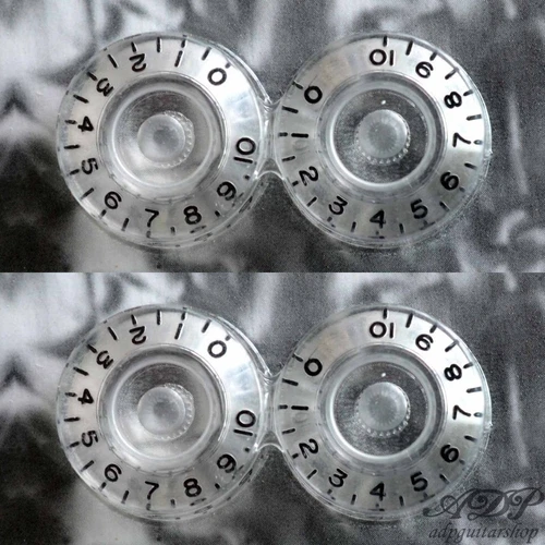 4 Vintage-style Clear Speed Knobs inchSize 24 splines shaft for Gibson LP SG