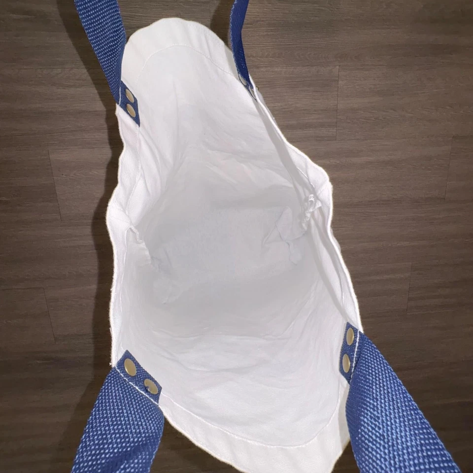 Bolso de Mano LEVI'S Dos Tonos Azul y Crema Lona Grande Logo Foto 4 de 4