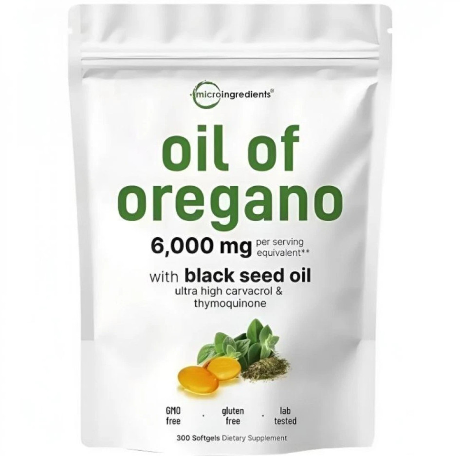 2 in 1 Oil of Oregano & Black Seed Softgels Count with Carvacrol,Immune Support+