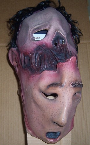 Two Face Latex Halloween Mask 2006 Mario Chiodo Studios face peeling off skull - Picture 3 of 6