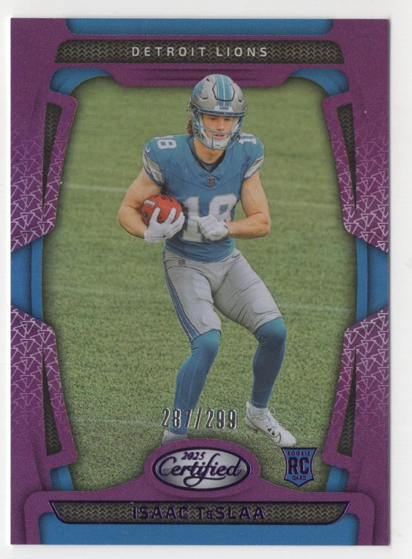 2025 Panini Certified Mirror Purple Isaac TeSlaa RC /299 #162