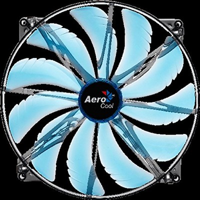 AeroCool Silent Master 200mm Blue LED CPU Computer PC 76 CFM 12V Cooling Fan 