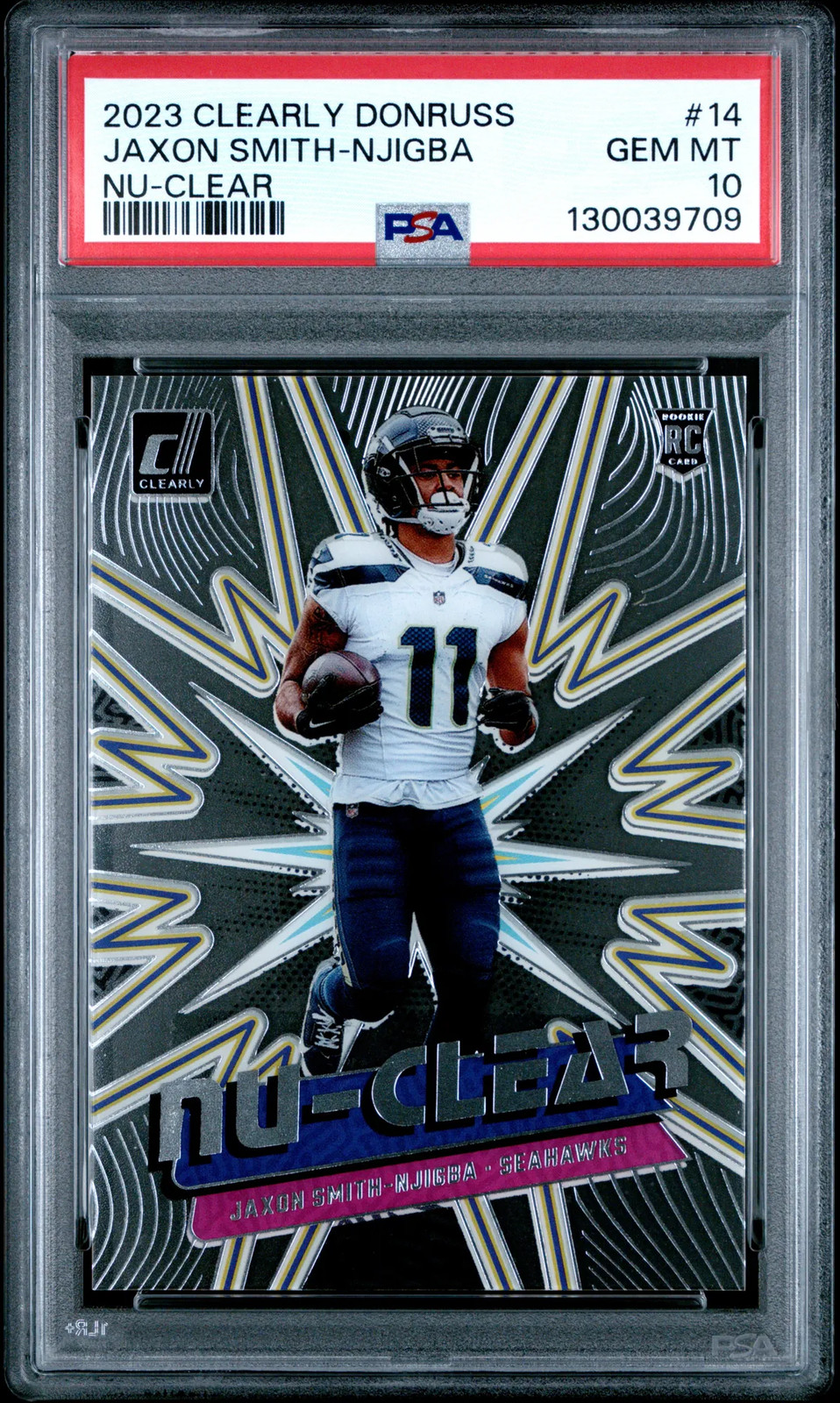 2023 Clearly Donruss #14 Jaxon Smith-Njigba Nu-CLEAR Rookie RC Case Hit SSP