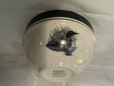 Folkcraft Stoneware Loon Lake Bowl By Scotty.  