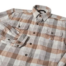 Carhartt Men's Plaid Flannel Shirt Loose Fit Long Sleeve Workwear M thick heavy