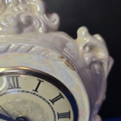 Vintage Clock Movement By Lanshire Porcelain Opal Mother Of Pearl