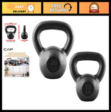 Cast Iron Kettlebell - Coated, Multiple Weights, Singles  Sets for Strength Tra