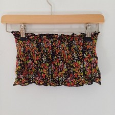 Bikini Beach Top Small 8 10 Primark floral Multicoloured Strapless Bandeau crop 