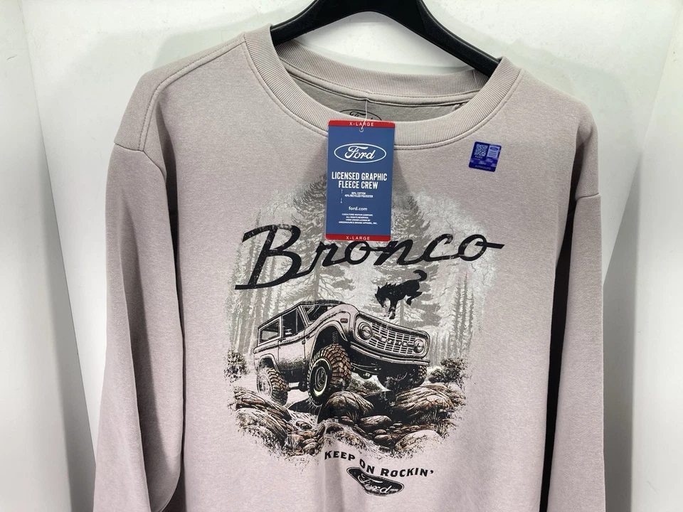 Sudadera Ford Bronco Hombre Talla XL Gris Pullover Polar Cuello Redondo Algodón Nueva con Etiquetas Foto 2 de 4