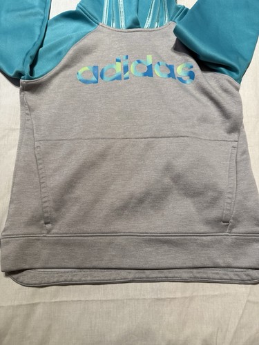 Adidas Hoodie Youth Small(7/8)Logo Pullover Hooded Sweatshirt Girls Kids - Picture 7 of 8