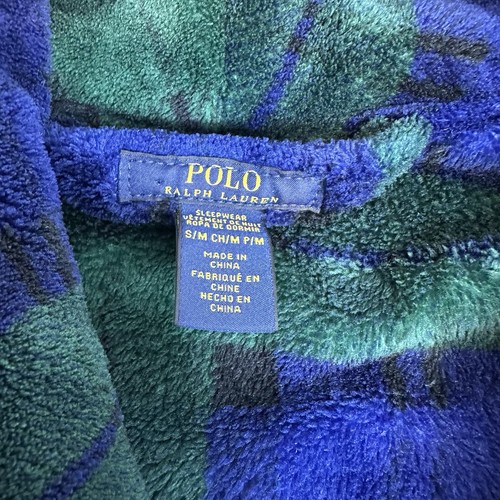 Polo Ralph Lauren Robe Men's S/M Tartan Microfiber Blackwatch Plaid Big Pony - Picture 9 of 9