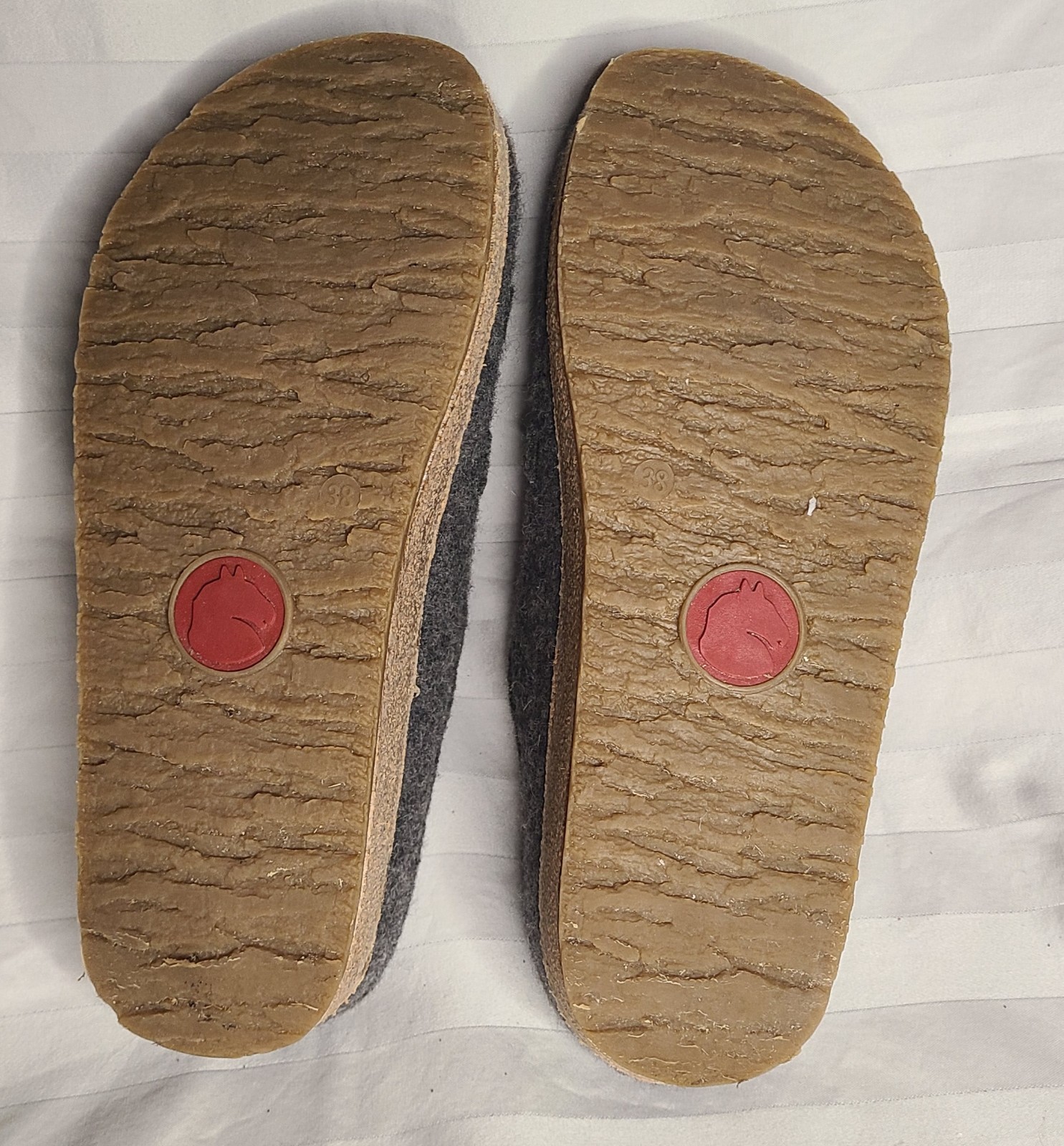 Heflinger Gray Wool Clogs Button Detail Size 38/7… - image 9