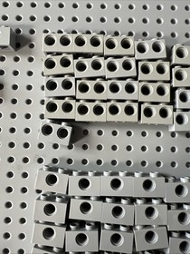 Lego Light Bluish Gray Technic Bricks Axel Hole Castle Star Wars Vintage 95pcs