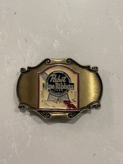 Vintage 1980 Pabst Blue Ribbon Belt Buckle Used Condition