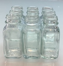(9pk) 25mL Laboratory Glass French Square Bottles