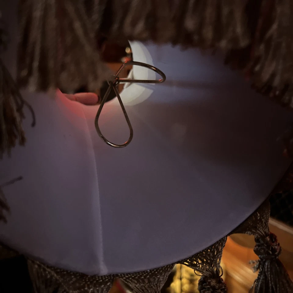 Gold Colored Lampshade With Tassels - Image 3 of 4