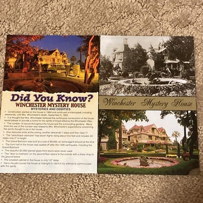 Postcard Did You Know? Winchester Mystery House San Jose California USA