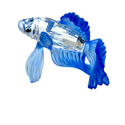 Swarovski Silver Crystal Siamese Fighting Fish Blue L8cm 7644 261259