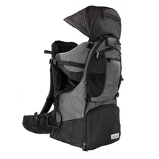 ClevrPlus Deluxe Adjustable Baby Carrier Outdoor Hiking, Grey