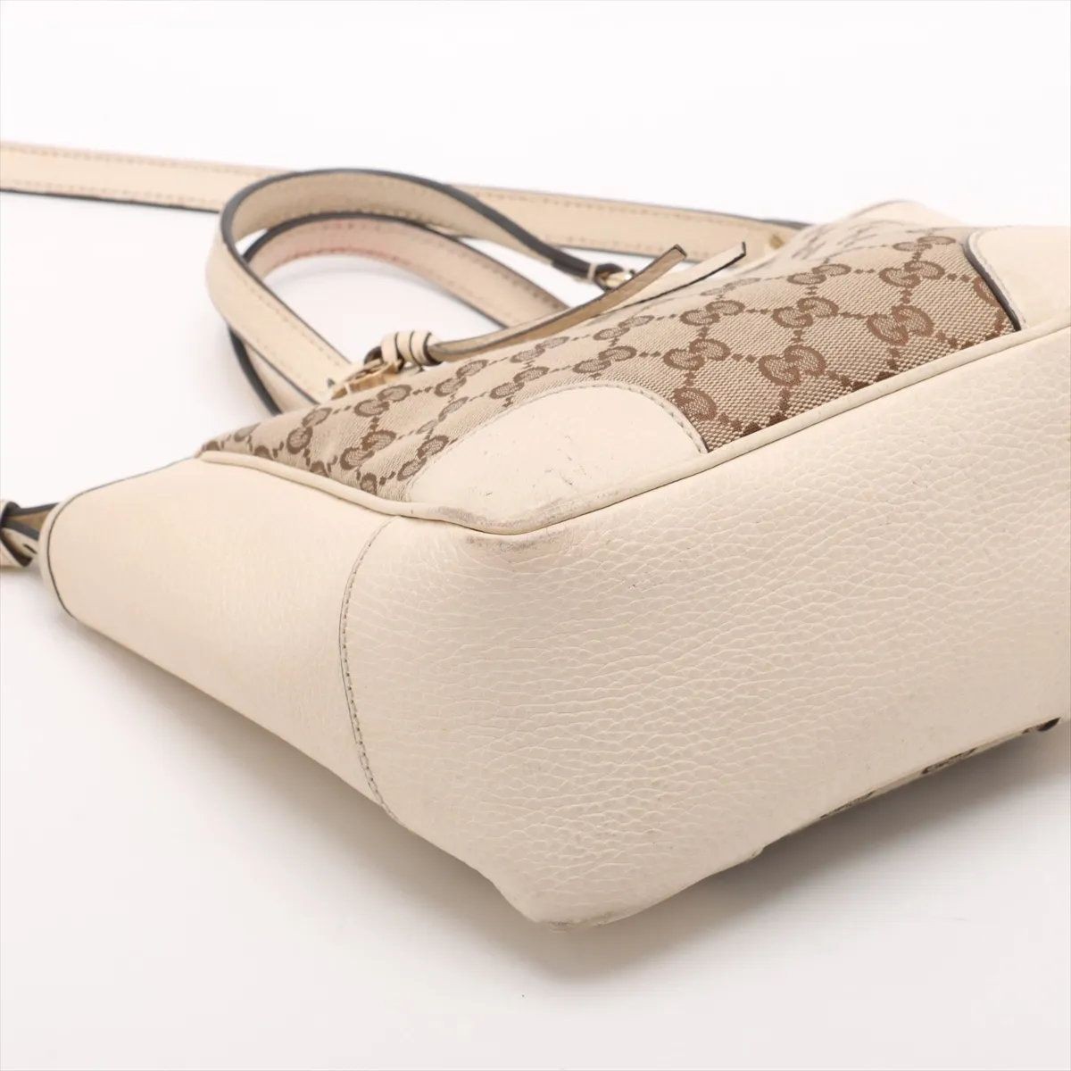 GUCCI GG Canvas 2WAY Shoulder Bag Beige Leather 449241 Crossbody Italy Ladies thumbnail 4