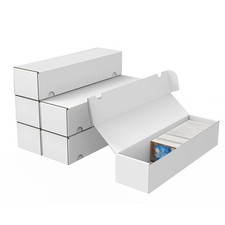 Trading Card Storage Box, 6-Pack 1100 Count White Corrugated Cardboard Box