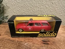 SOLIDO 23D PEUGEOT STATION WAGON 504 SAPEURS POMPIERS IN BOX 1:43 Scale