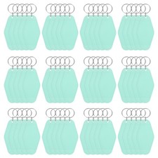 Vintage Motel Keychain Blank 60PCS - Hotel Keychains Key Tag Light Blue