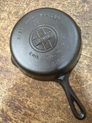 ''Fully Restored'' GRISWOLD Cast Iron Skillet 9'' Large Logo 699 Seasoned Flat 