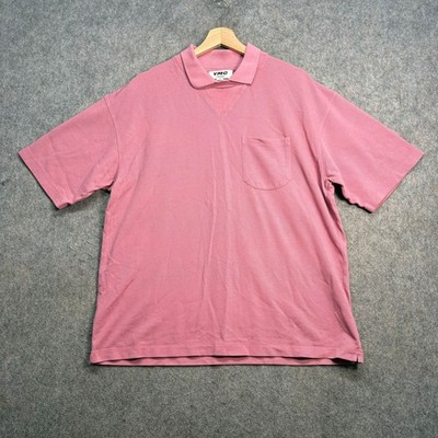 YMC Poloshirt Herren Größe UK S Rosa 100% Baumwolle Kurzarm Relaxed Fit Tasche