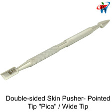 Double-Sided Cuticle Skin Pusher Pointed  Wide Tip Stainless Steel Nail Tool