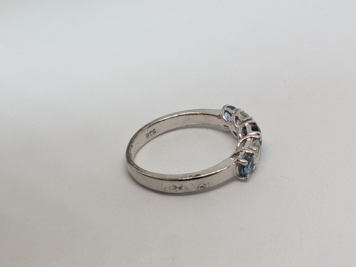 925 Silver Ring With Blue And White Stones. SIZE O1/2 - Picture 3 of 7