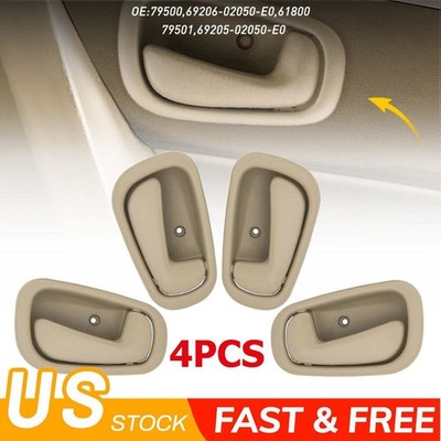 4x Beige Inside Inner Interior Door Handle For 98-02 Toyota Corolla /Chevy Prizm