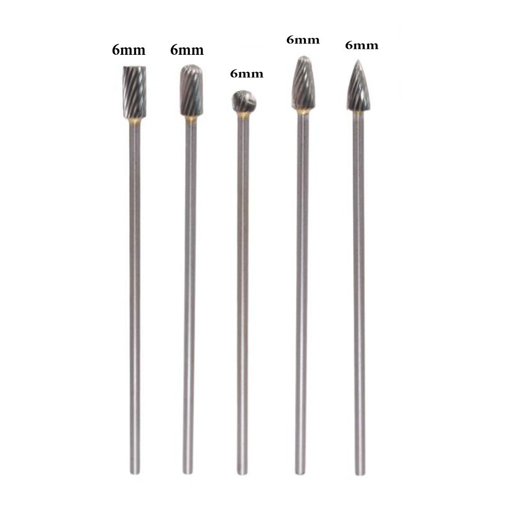 5pcs Carbide Rotary Burrs Efficient for Model Engineering and Wood Carving