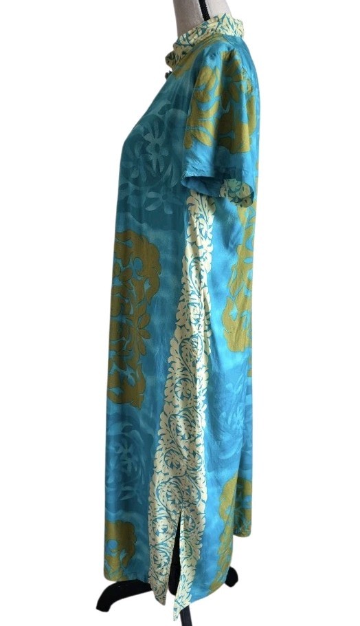 RARE Vintage Manuhealii Hawaii Dress Muumuu Mandarin Collar Size Small -Fits Big image 4